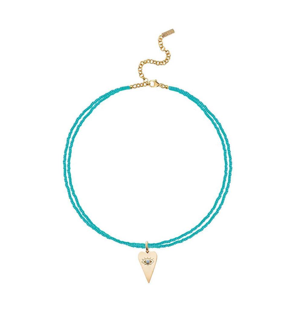 NEW ADRIANA PAPPAS women's evil eye choker in blue